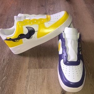Hand Painted Nike Air Force 1’s - Kobe Themed